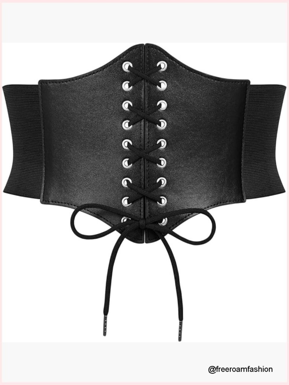 Wide Elastic Corset Waist Belt Lace-Up Waspie Renaissance Punk Costume